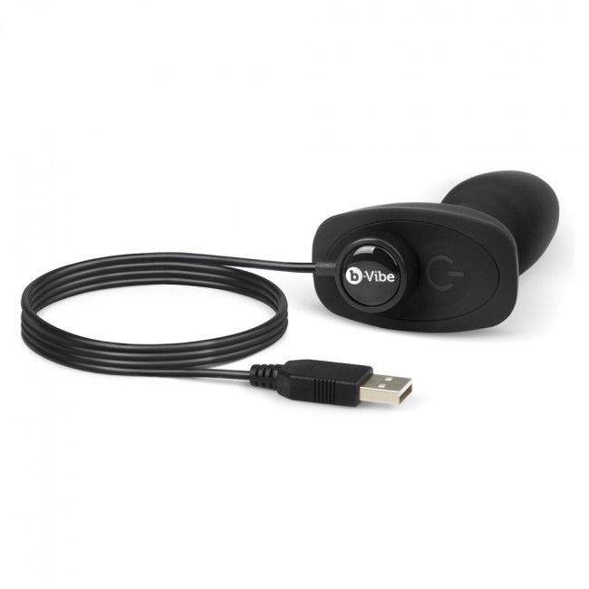 b-Vibe - Plug Anal Vibrant Rotatif Rimming - Noir