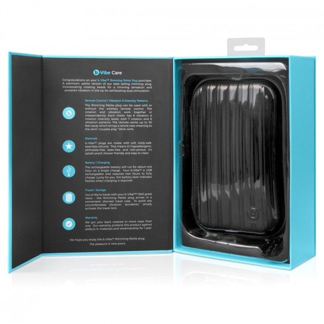 b-Vibe - Plug Anal Vibrant Rotatif Rimming - Noir