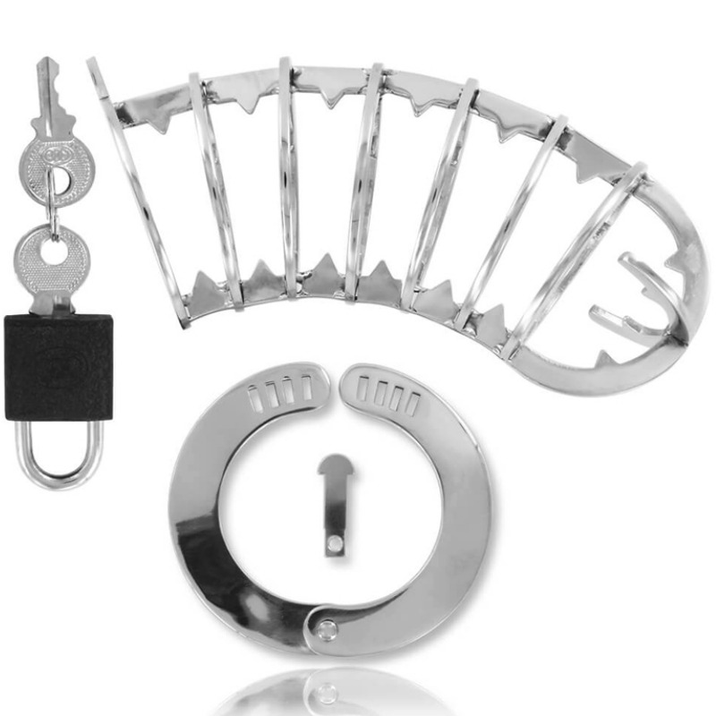 Metal Hard Cage pénis avec cadenas de sécurité 14 cm