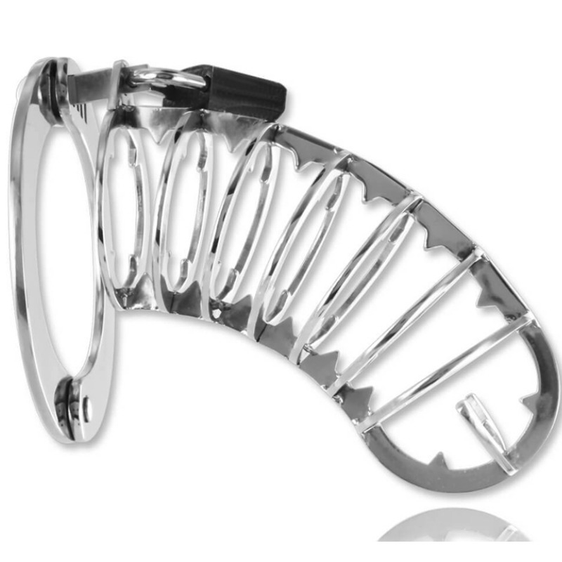 Metal Hard Cage pénis avec cadenas de sécurité 14 cm