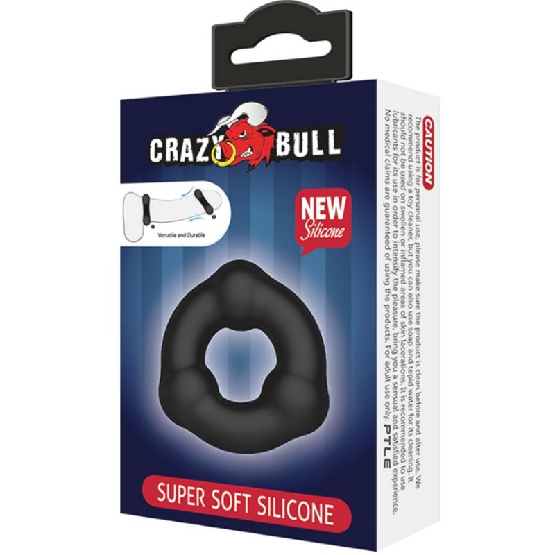 Crazy bull - bague en silicone super doux avec nodules