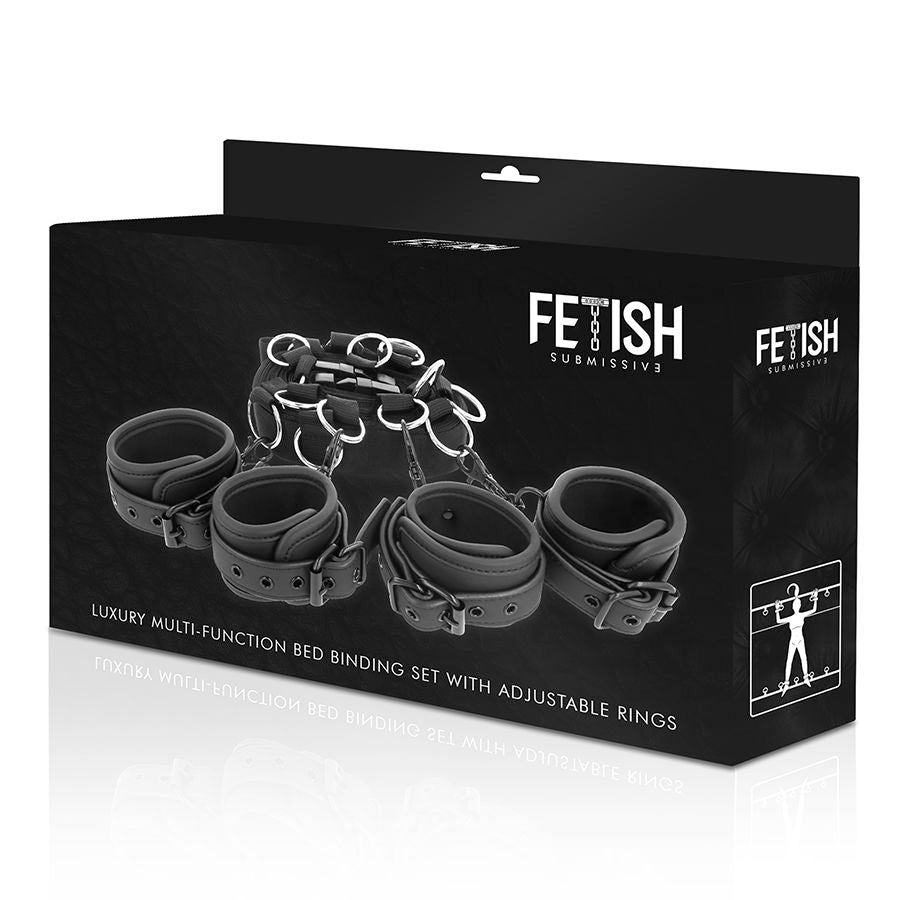 Fetish submissive - ensemble de liens de lit de luxe avec doublure en noprène
