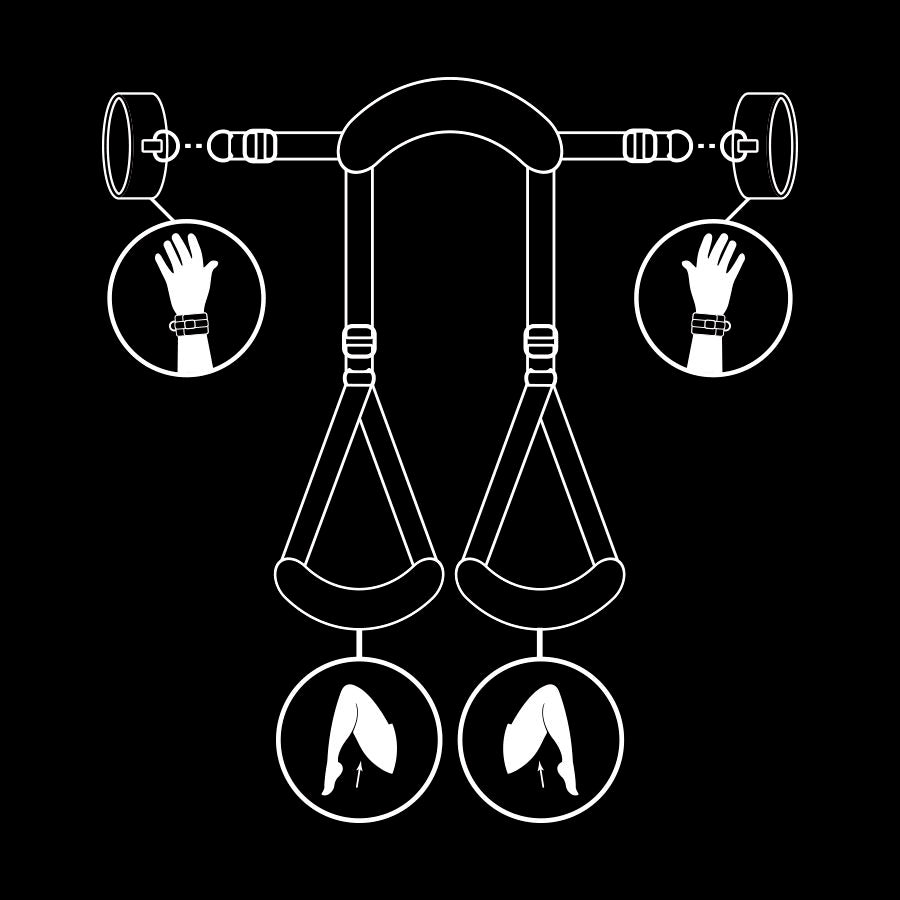 Fetish Submissive – Set de bondage avec menottes poignets et fixation pour jambes