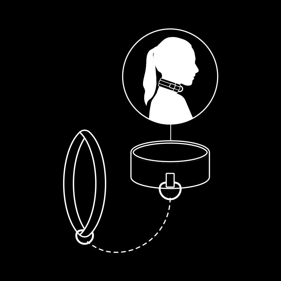 Fetish submissive - collier chaîne doublure en noprène