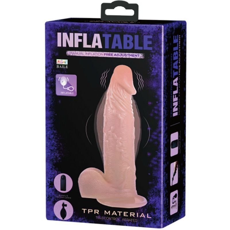 Gode Gonflable Vibrant à Ventouse 19 cm- Baile