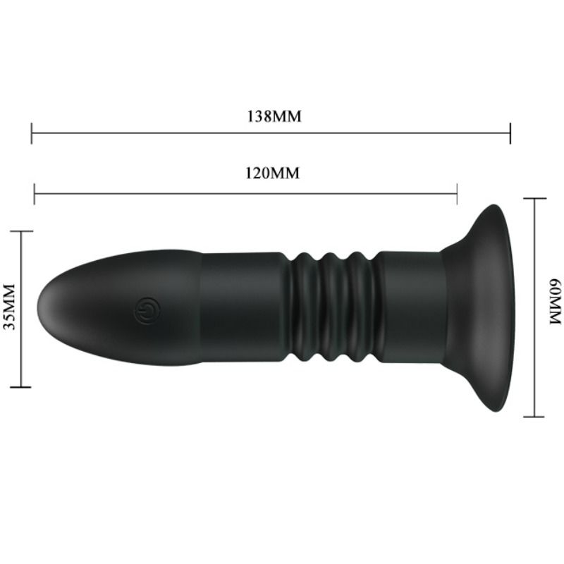 Plug Anal Vibrant Va-et-Vient Noir - Pretty Love
