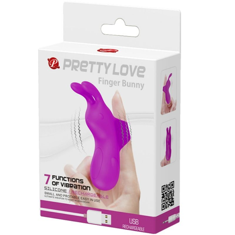 Pretty Love – Doigt Vibrant en Forme Lapin – Violet