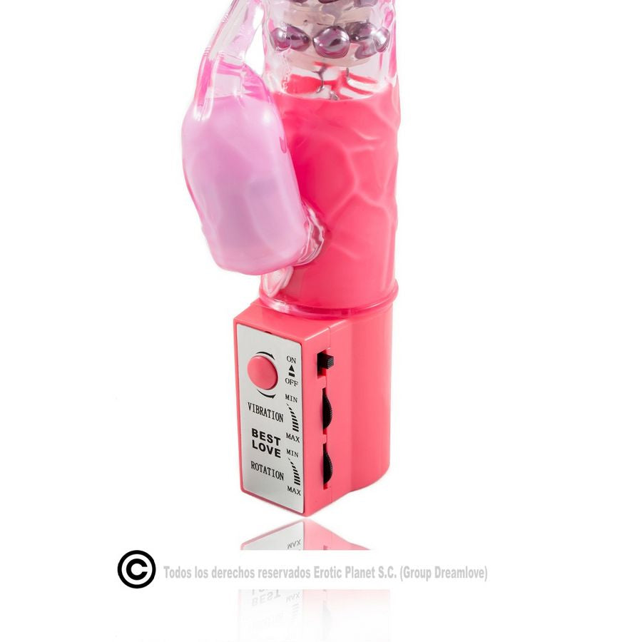 Baile - rotateur de lapin rose avec superstimulateur