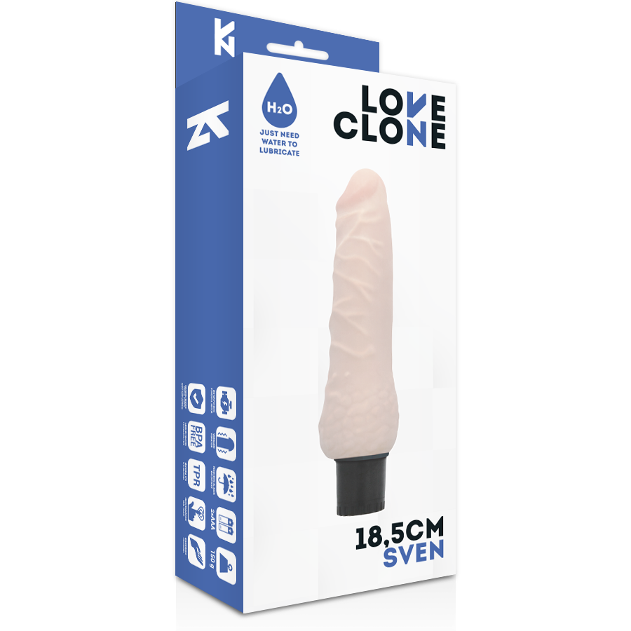 Vibromasseur autolubrifiant Loveclone Sven 18.5 cm - Loveclone - LOVECLONE