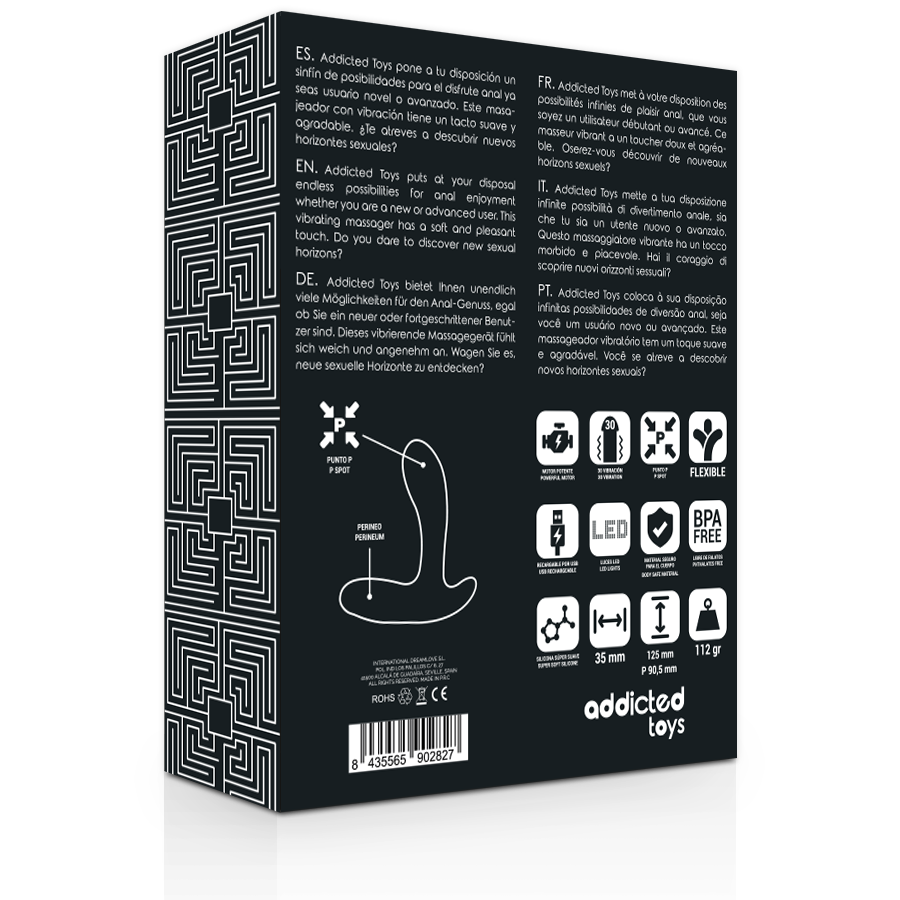 Masseur Anal Vibrant Double Moteur Noir - Addicted Toys