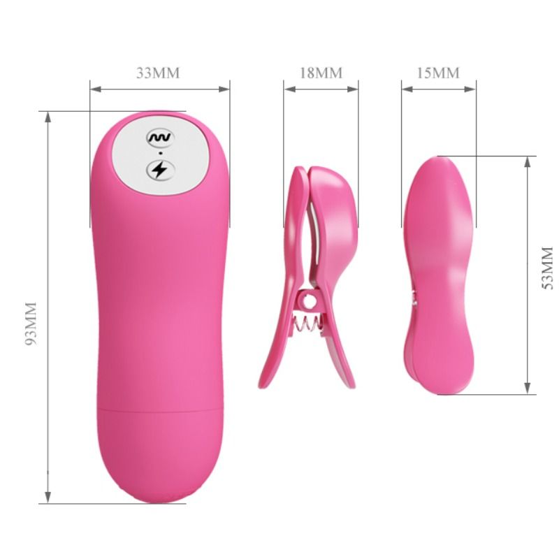 Baile - pizzas ondes romantiques avec vibration et électrochoc fuchsia