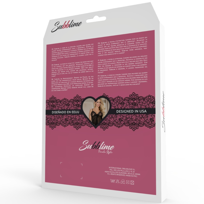 Subblime - babydoll peignoir floral design taille unique