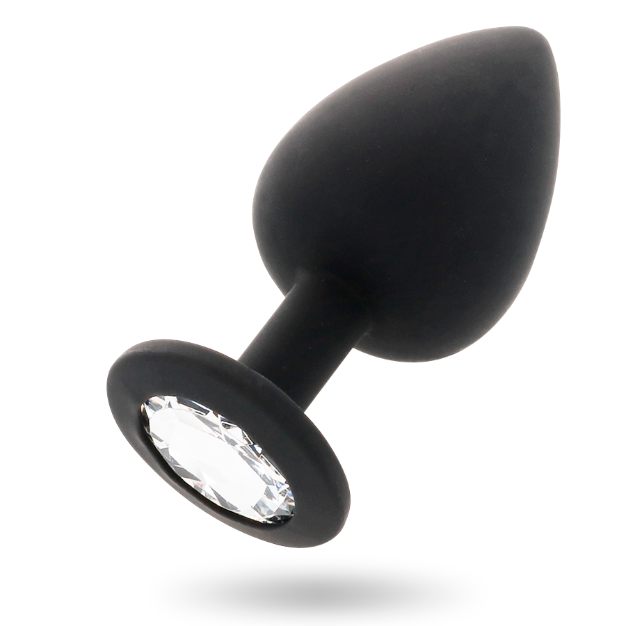 Intense - Plug en silicone avec strass - Noir
