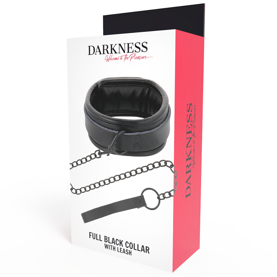 Darkness - collier noir avec chaîne
