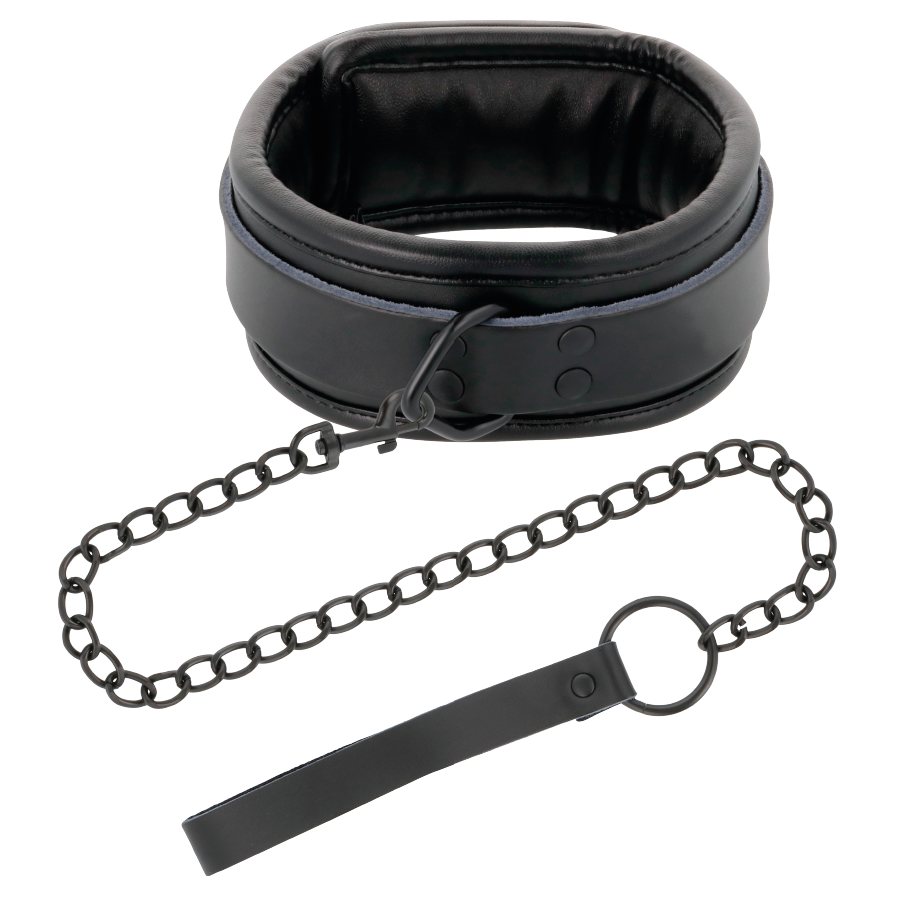 Collier BDSM de posture avec laisse chaîne noir - Darkness - Darkness
