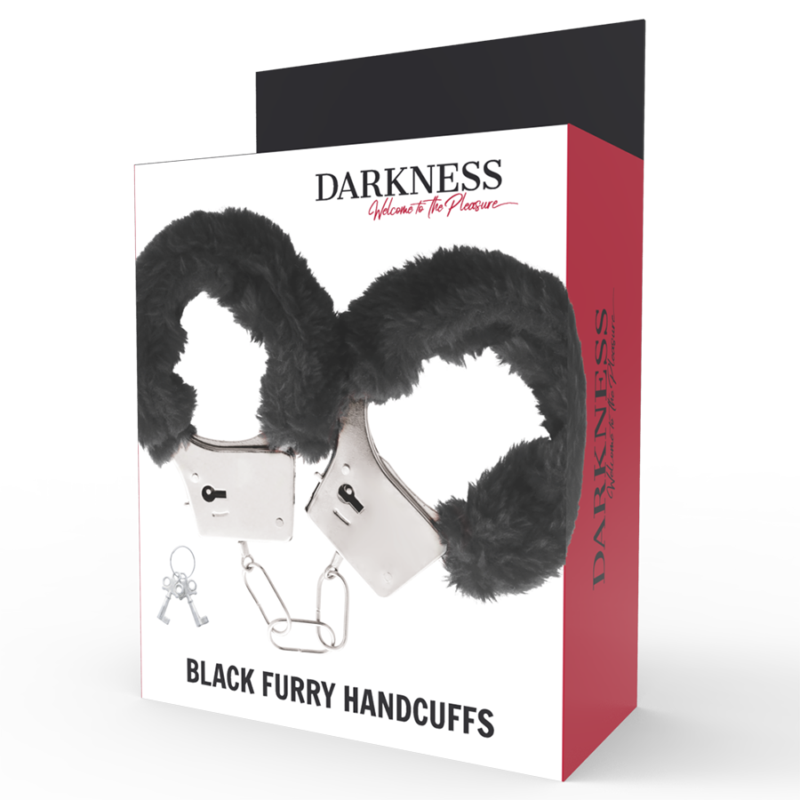 Darkness – Menottes en fourrure Noir Sexy