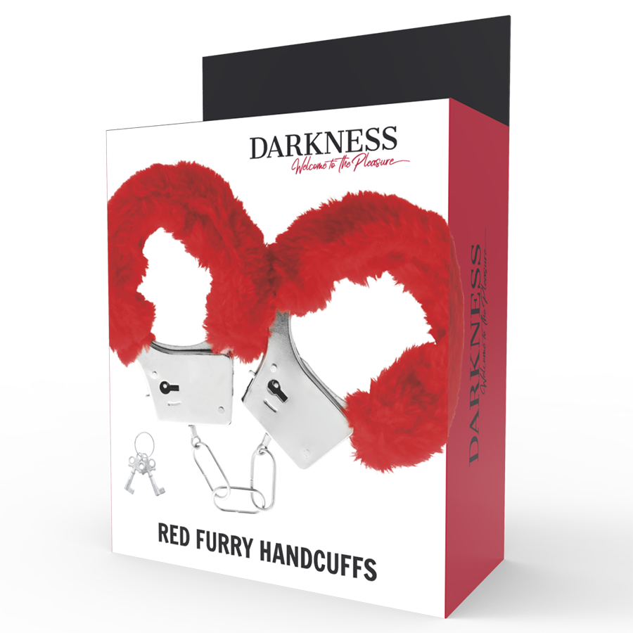 Darkness – Menottes en fourrure Rouge Sexy
