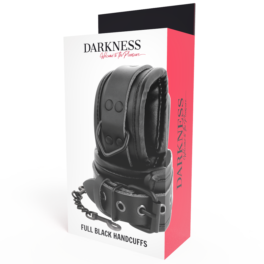 Darkness - menottes réglables en cuir noir