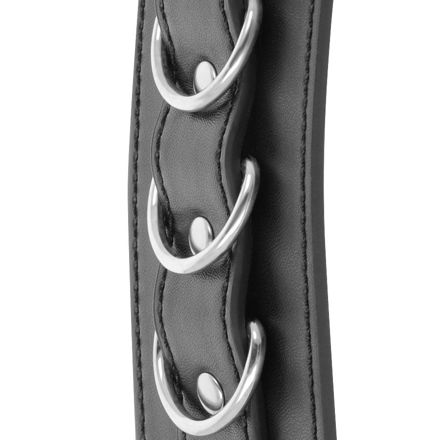 Darkness – Menottes de Cheville en Simili-Cuir Noir BDSM
