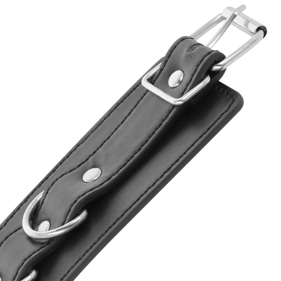 Darkness – Menottes de Cheville en Simili-Cuir Noir BDSM