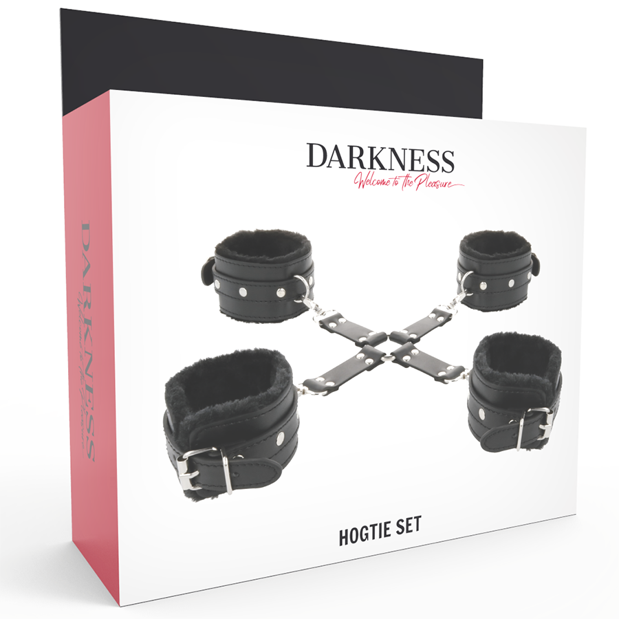 Darkness - menottes en cuir pour pieds et mains noir