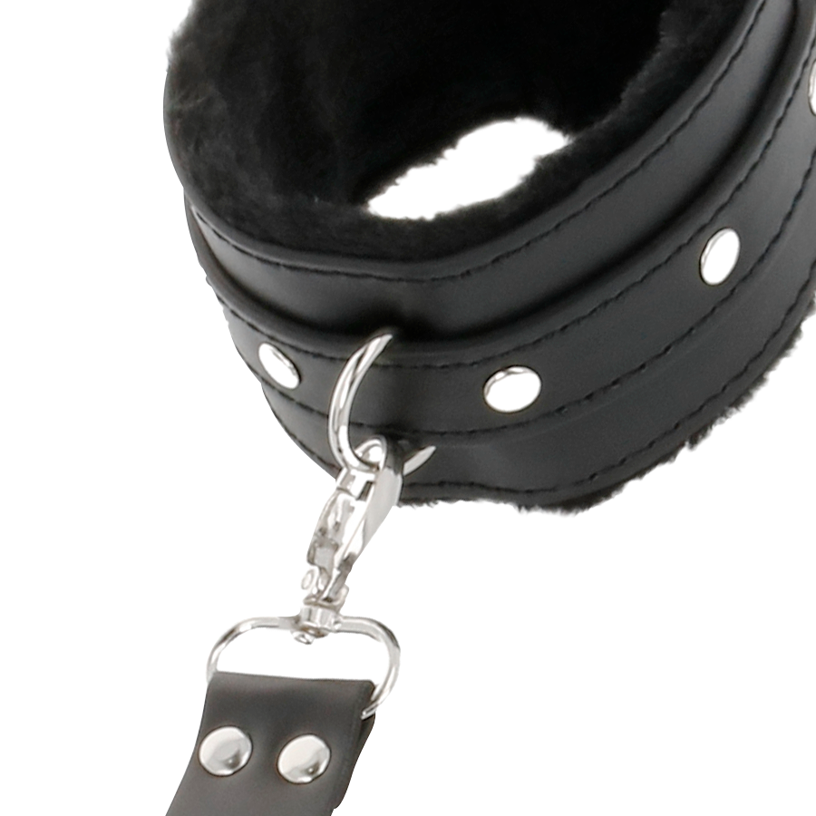Darkness - menottes en cuir pour pieds et mains noir