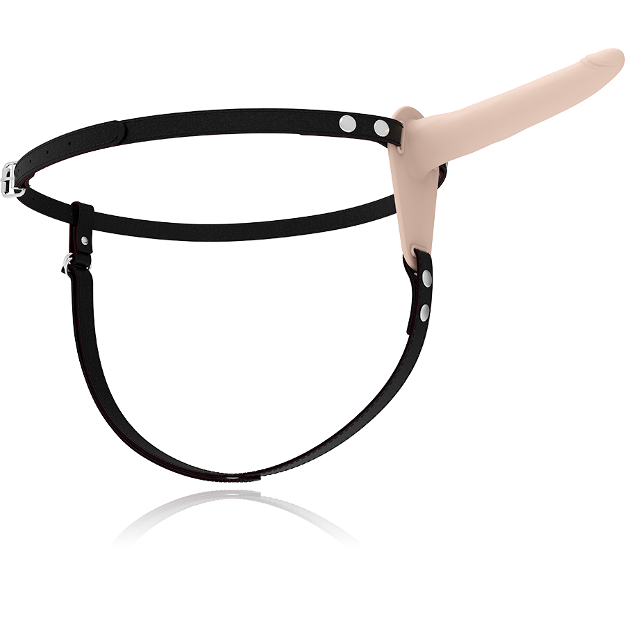 Fetish submissive harness - vibrateur silicone flesh 15 cm