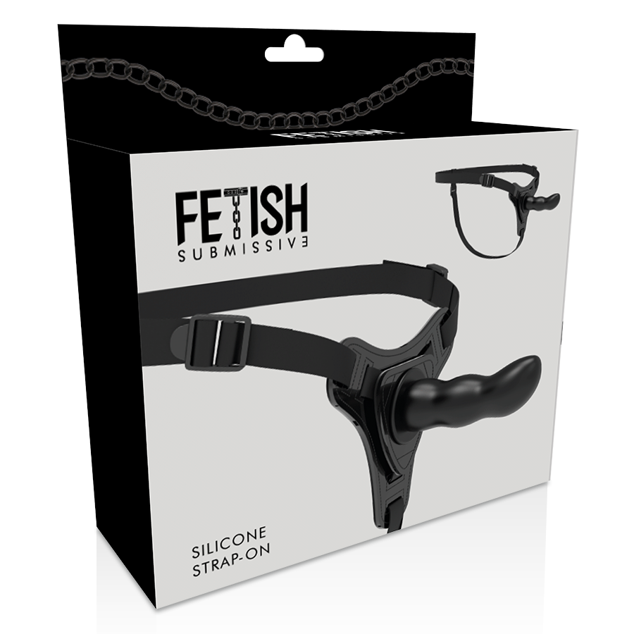 Fetish submissive harness - silicone noir point g 16 cm