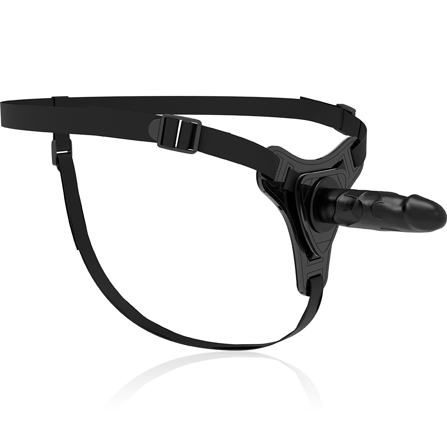 Fetish Submissive - Gode Ceinture Réaliste avec harnais Noir / 15 cm