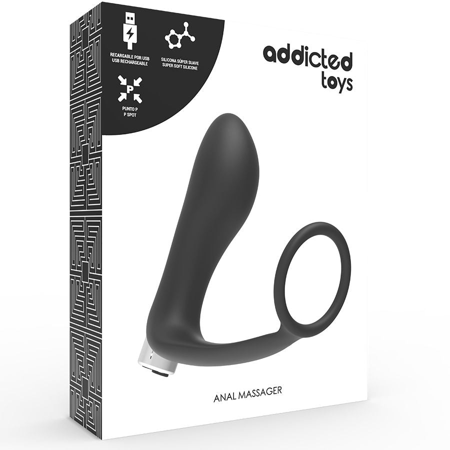 Addicted toys - vibrateur prostatique rechargeable modèle 1 - noir