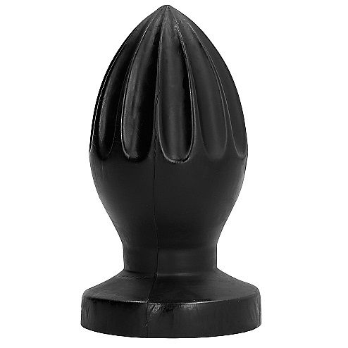 All Black – Plug Anal avec Rainures Profondes - 12 cm