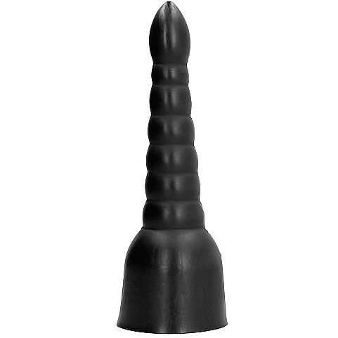 All Black – Plug anal long strié pour dilatation progressive – 34 cm