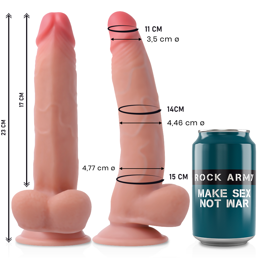 Rock Army - Gode Ultraréaliste Ventouse en Silicone - 23 cm