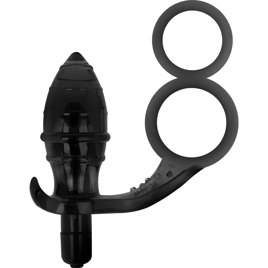 Addicted toys - plug anal avec double anneau noir