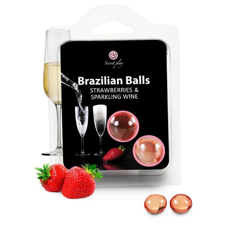 Secretplay - ensemble de boules brésiliennes fraise et champagne