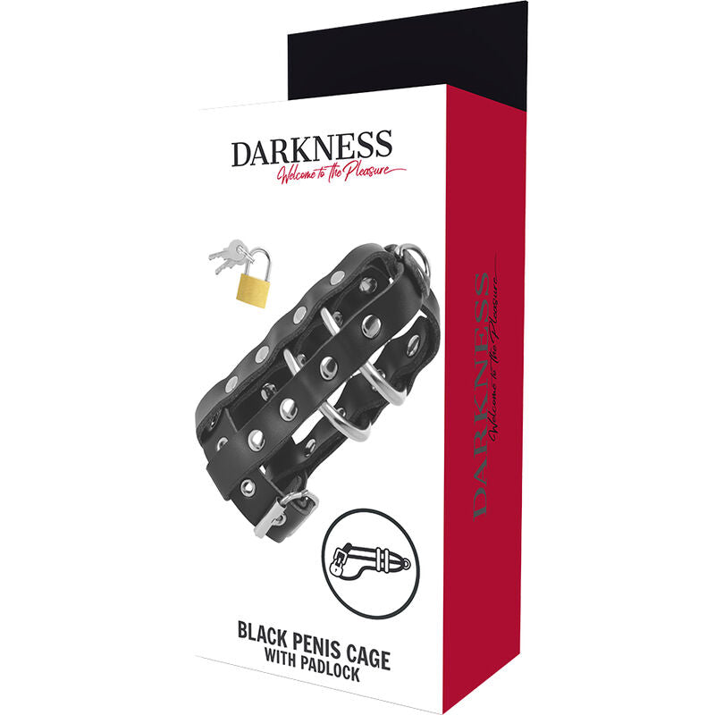 Darkness – Cage de chasteté cuir avec cadenas