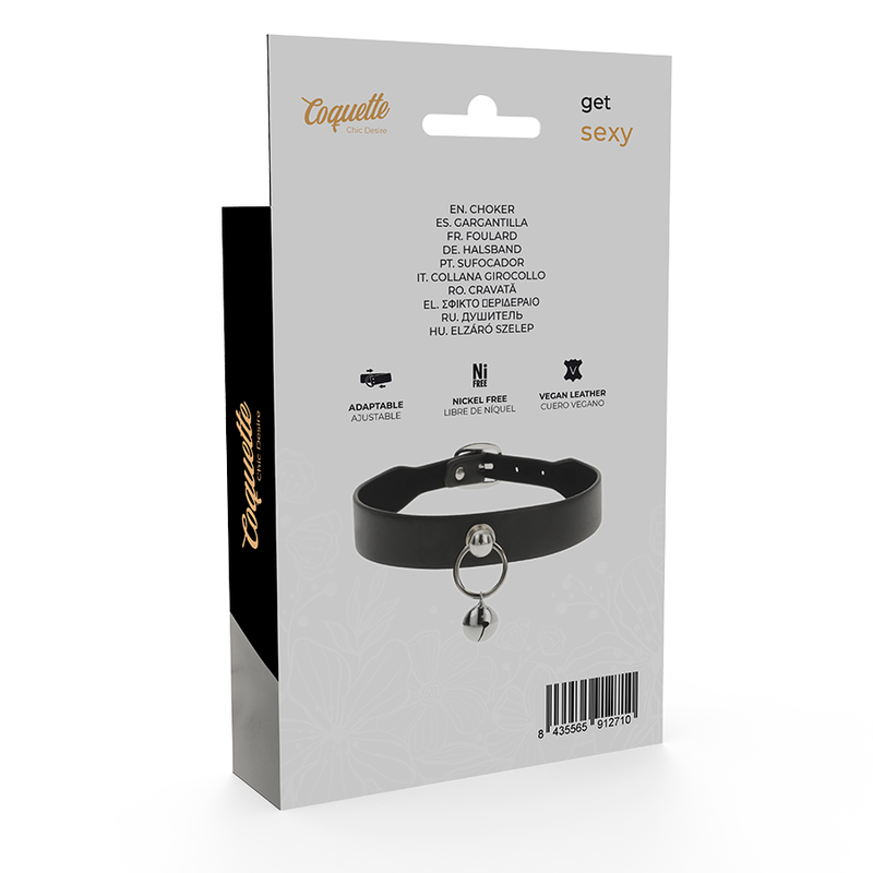 Collier Cuir Vegan Fétiche Réglable Noir - Coquette Chic Desire