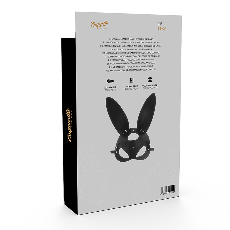 Coquette chic desire - masque en cuir vegan avec oreilles de lapin