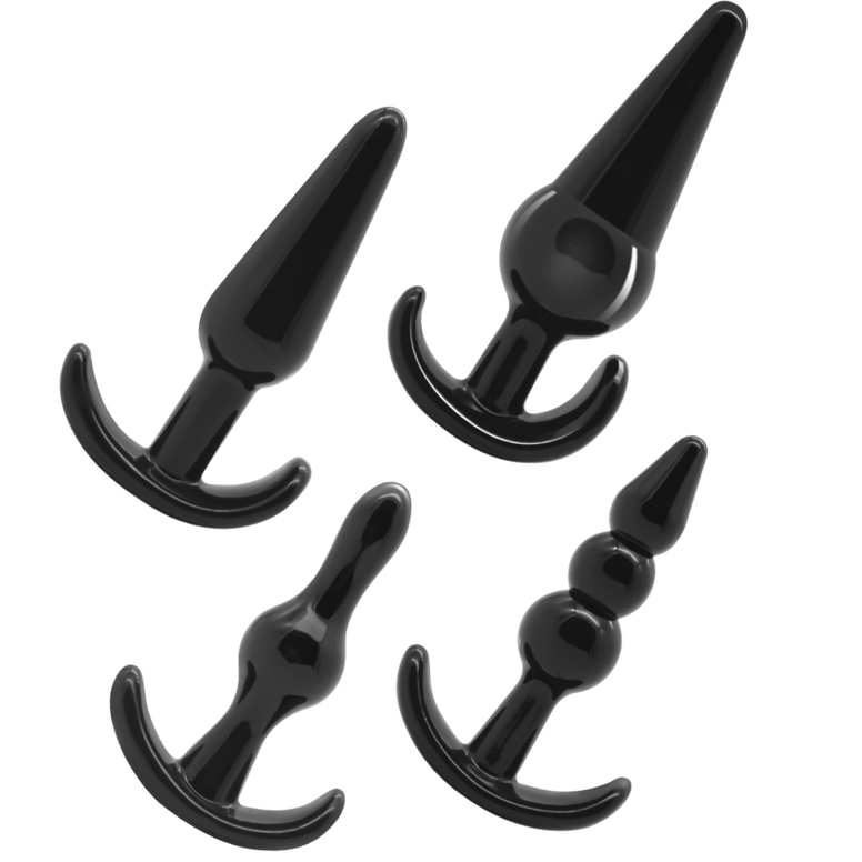 Set 4 Plugs Anaux Progressifs Noir - Addicted Toys