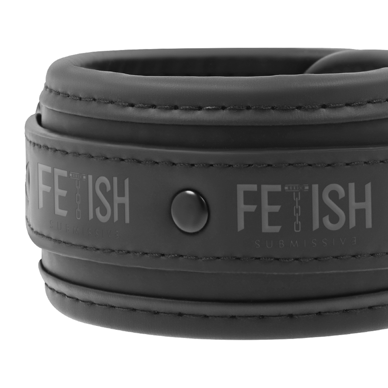 Fetish Submissive – Menottes de Cheville BDSM en Cuir Synthétique Noir