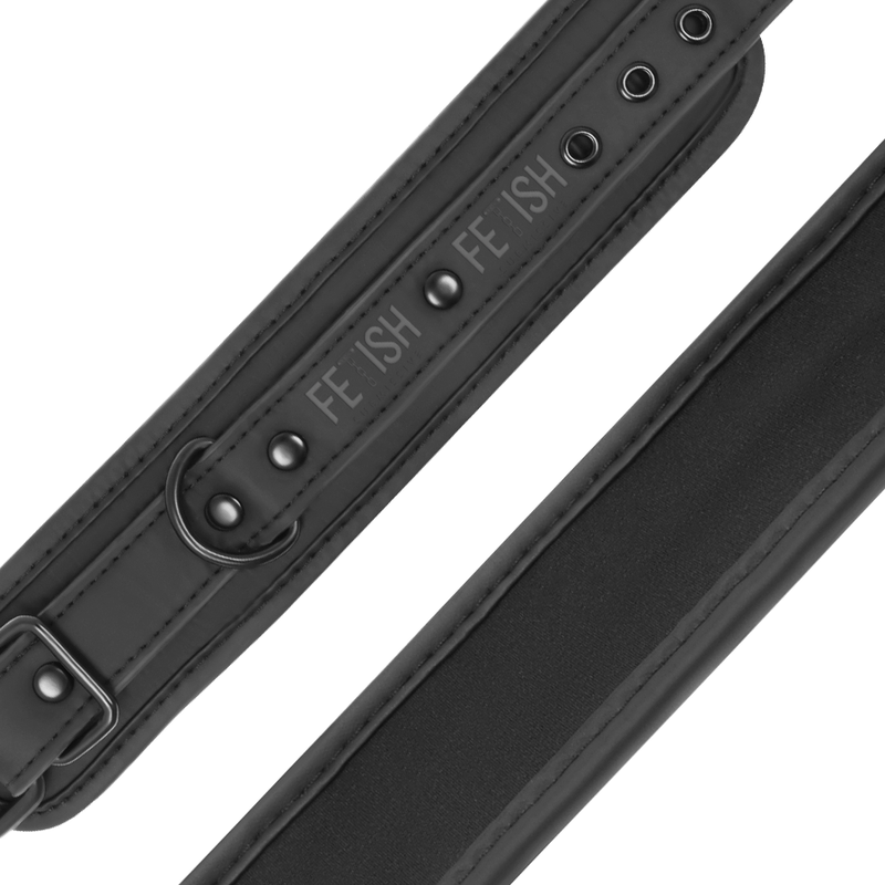 Fetish submissive - chevilles en cuir végétalien avec doublure en noprène