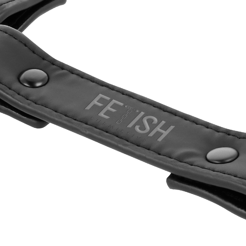 Fetish Submissive – Attache Hogtie en X cuir - Noir