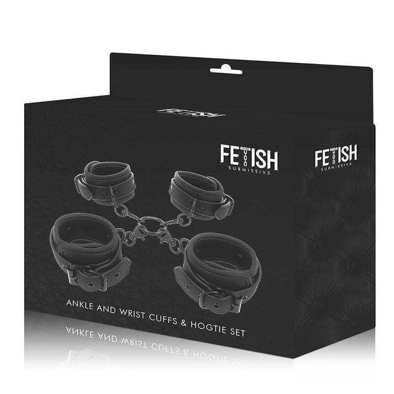 Fetish submissive - ensemble de menottes pour mains et chevilles avec doublure en noprène