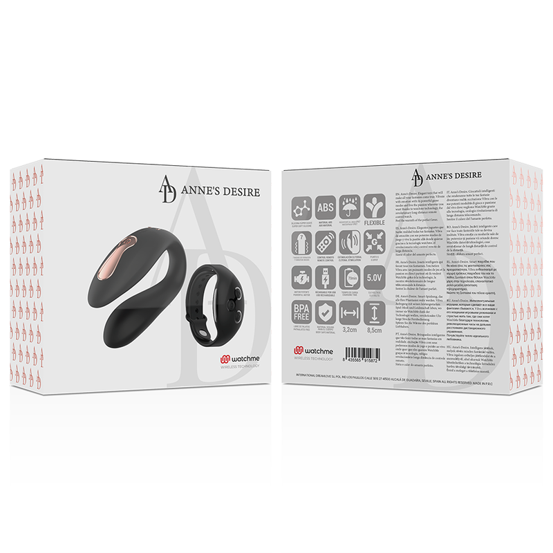 Watch Me - Vibromasseur pour couple avec télécommande Anne's Desire - Noir