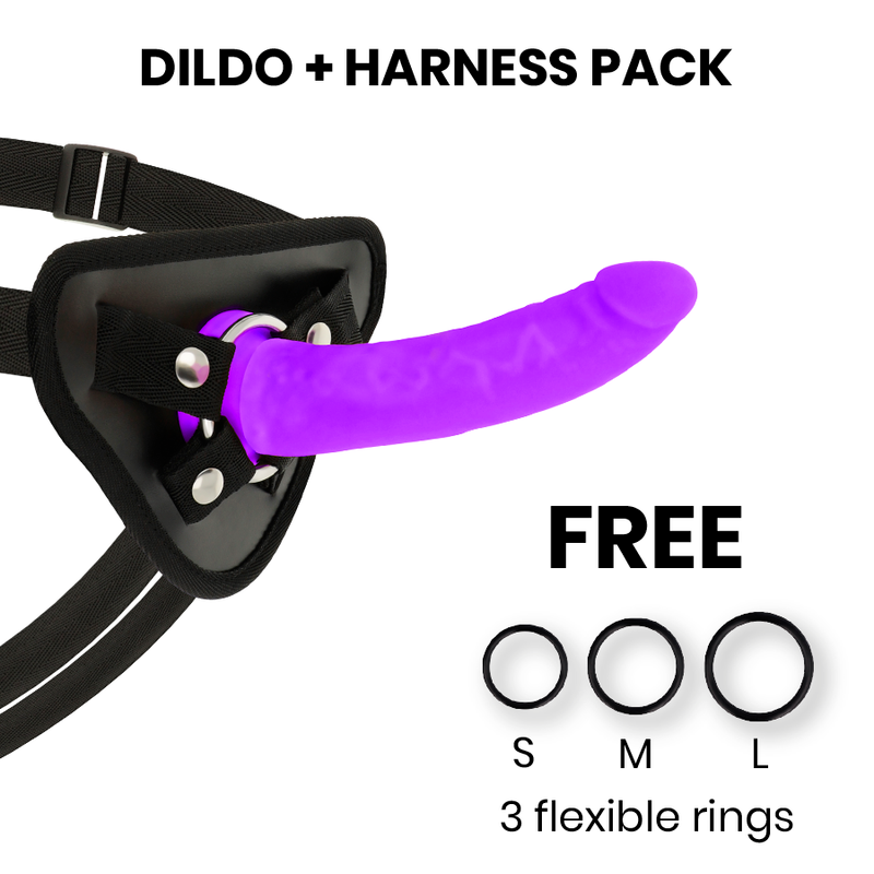 Gode Ceinture Harnais Violet 17cm - Deltaclub