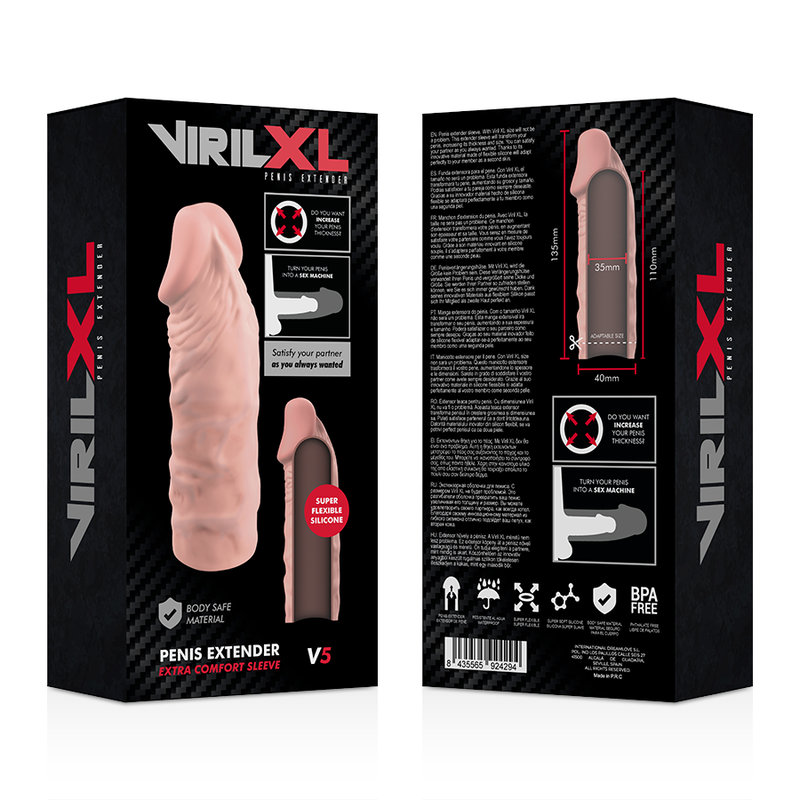 VirilXL - Extension de Pénis Réaliste V5 (+2,5cm) - Chair