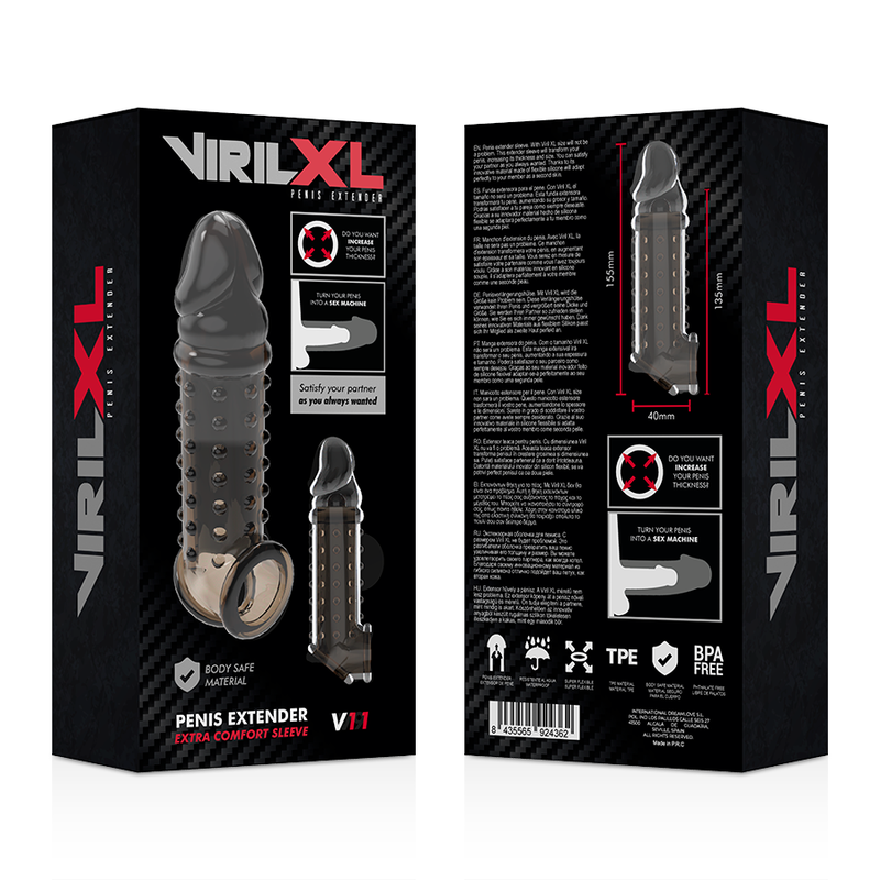 VirilXL - Gaine de Pénis V11 (+2cm) - Noir
