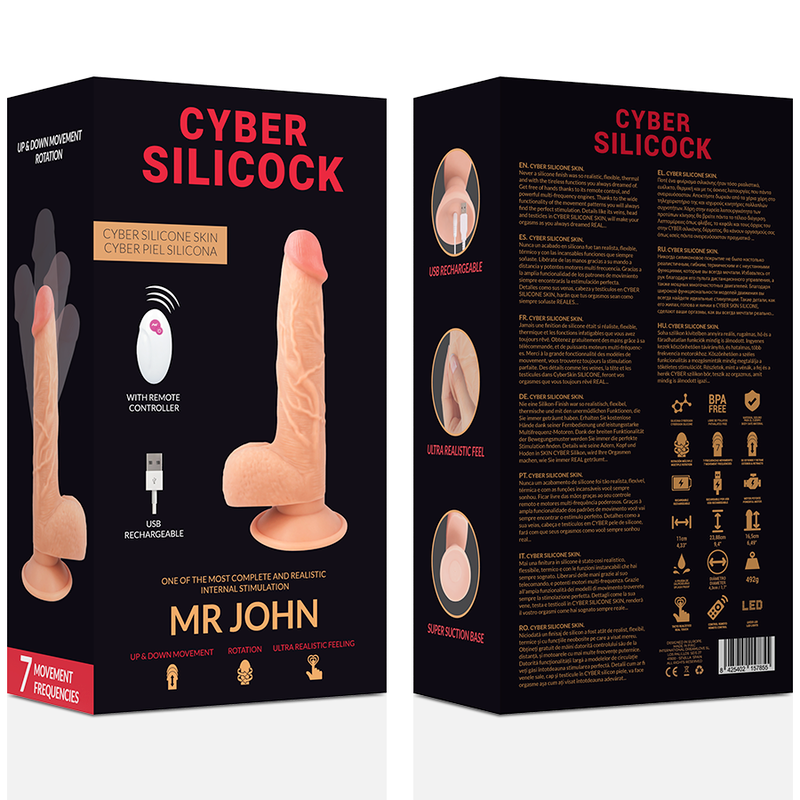 Cyber silicock - télécommande réaliste mr john 23.88 cm -o- 4.3 cm
