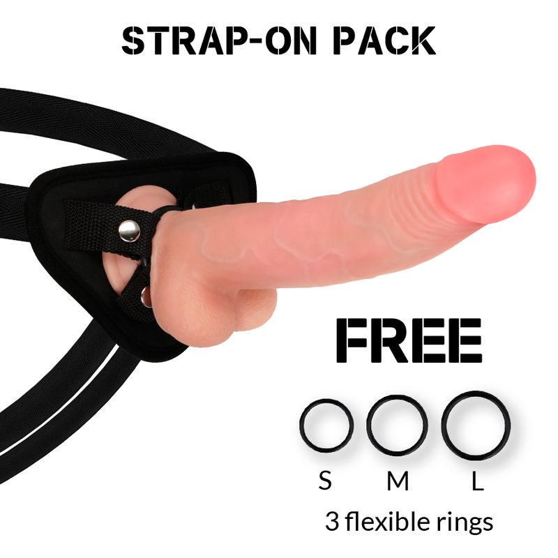 Rock Army – Gode Ceinture Ultraréaliste avec 3 Cockrings offerts / 23 cm