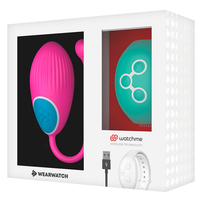 Wearwatch – Oeuf vibrant avec bracelet télécommandé – Rose/Bleu